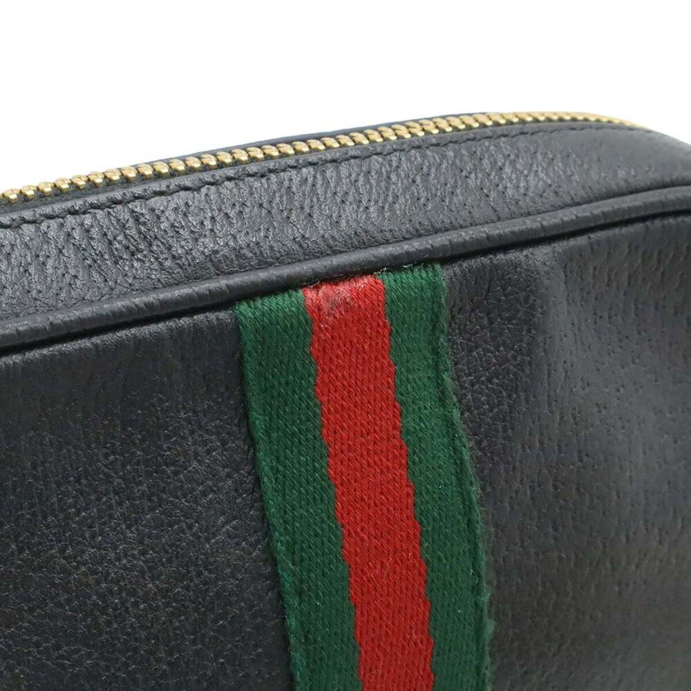 GUCCI Black Leather Pochette Shoulder Bag - Picture 9 of 9
